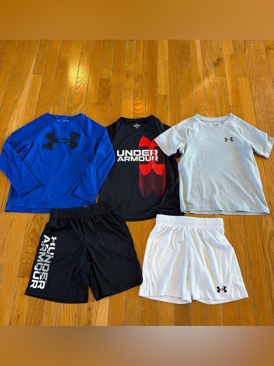 Other - 5 Piece Under Armour Youth XS YXS Boys 6 Logo Shorts Shirts Athletic Sports